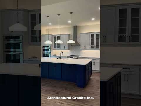 A kitchen with space and predominant colors 