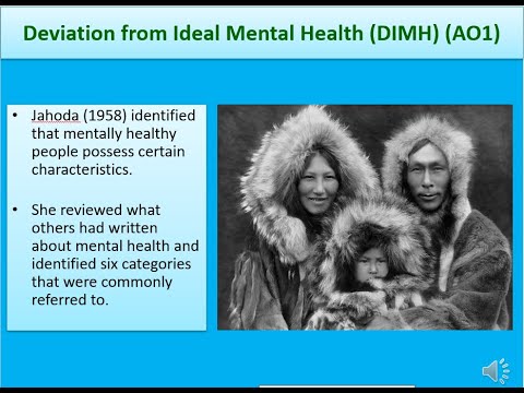 Definitions of Abnormality 4. Deviation from Ideal Mental Health for A Level Psychology Exams 2022