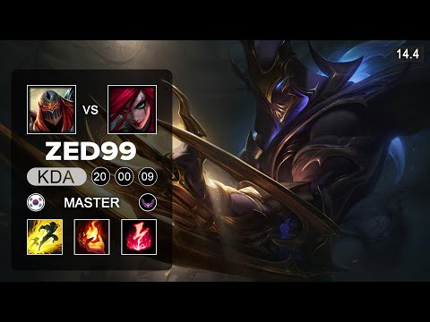 ZED99 Zed vs Katarina Mid - KR Challenger - Patch 14.4 Season 14