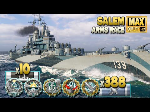 Cruiser Salem, domination on map Loop - World of Warships