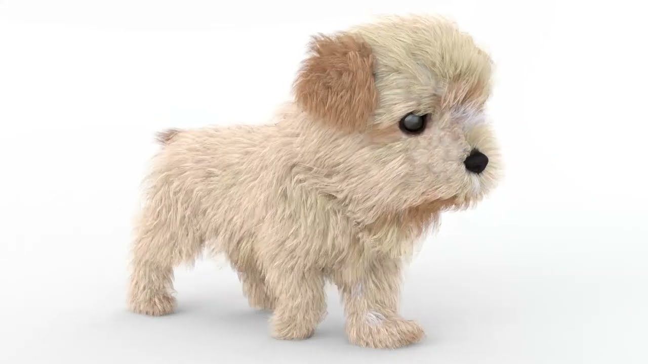 Animated Maltipoo Dog Puppy Alpha Hair 3D Model