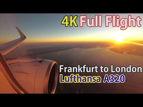 Full flight video, Frankfurt to London (Heathrow), LH918, A320, Lufthansa [4K]
