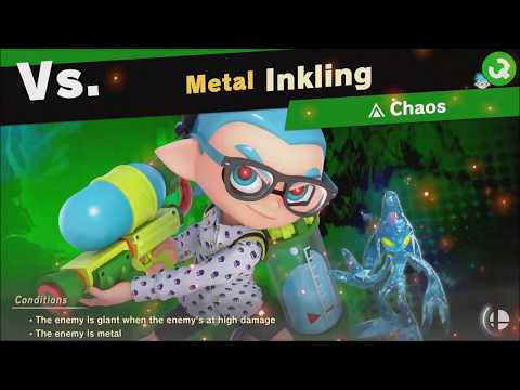 Super Smash Bros Ultimate vs Metal Inkling (Unlocks: Chaos) World of Light - Adventure Mode