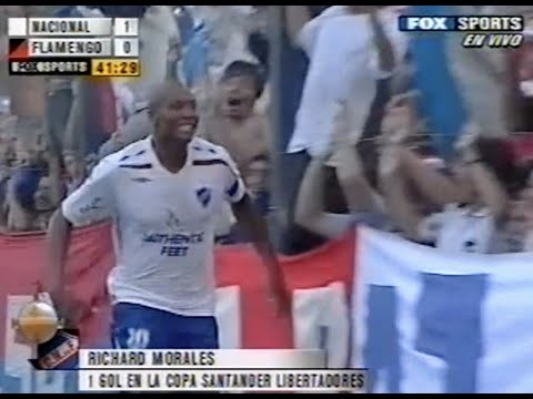Nacional (Uru) vs Flamengo (Bra) Libertadores 2008  pibe hizo echar a jugador brasilero