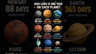 Download lagu How long is ONE year on each planet #Space #Astronomy #SolarSystem #planets #nasa #science #universe mp3