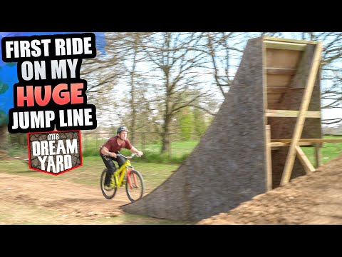 THE FIRST RIDE ON MY HUGE DIRT JUMP LINE WAS INSANE - MTB DREAM YARD