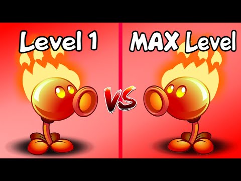 Fire Peashooter Level 1 vs. MAX Level ► Plants vs. Zombies 2: It's About Time