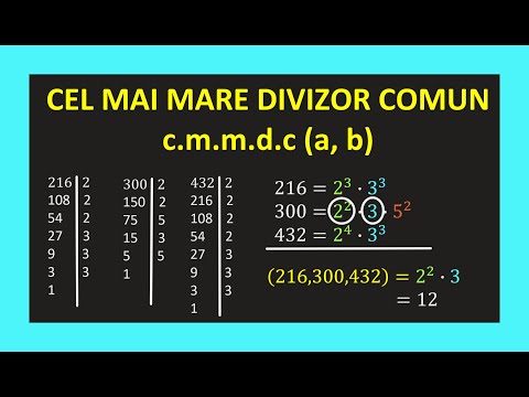 CEL MAI MARE DIVIZOR COMUN A 2 NUMERE MATE CLASA 6 PROBLEME CMMDC  DESCOMPUNERE IN FACTORI PRIMI