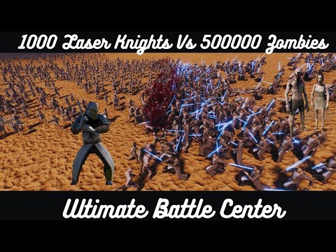 1000 LASER KNIGHT VS 500000 ZOMBIES || UEBS 2 @UltimateBattleCenter