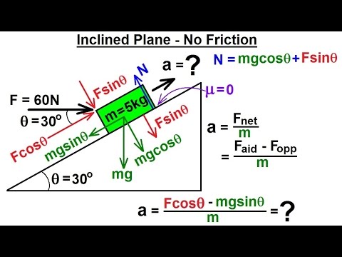 Physics 4.7   Friction & Forces at Angles (5 of 8) Inclined Plane - No Friction