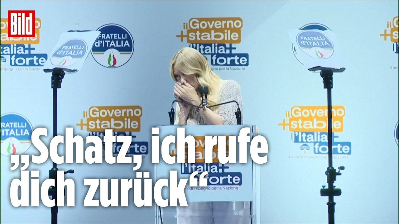 Plötzlich wird die Ministerpräsidentin angerufen: Giorgia Meloni geht während Rede ans Handy