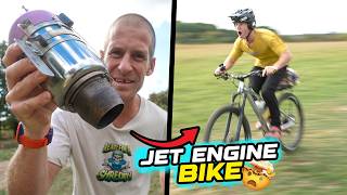 I FITTED A POWERFUL JET ENGINE ON MY MOUNTAIN BIKE - FULL SPEED RUN!