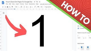 How to Save One Page of a Google Doc  - Need to save as pdf