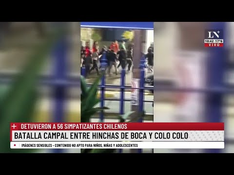 Batalla campal entre hinchas de Boca y Colo Colo