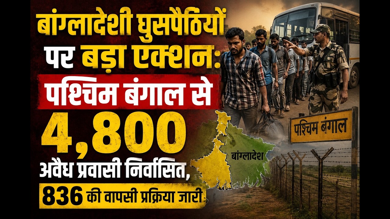 बांग्लादेशी घुसपैठियों पर बड़ा एक्शन: पश्चिम बंगाल से 4,800 अवैध प्रवासी निर्वासित, 836 की वापसी प्रक्रिया जारी