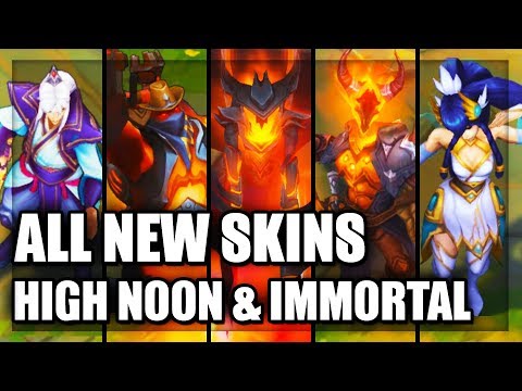 All New Skins Spotlight High Noon Lucian Thresh Urgot - Divine Sword Irelia & Enduring Sword Talon
