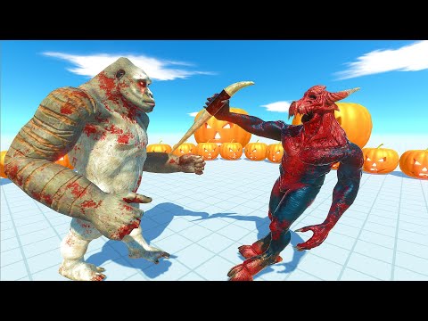 HALLOWEEN SPECIAL KAZORAG THE DEMON in pumkin arena vs ALL UNITS - animal revolt battle simulator