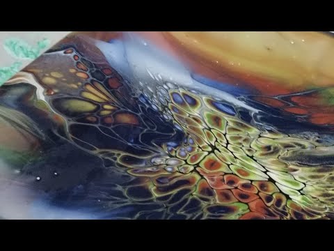 #10. fun Bloom Transfer | Acrylic Fluid Pouring | Abstract Art | Contemporary Art