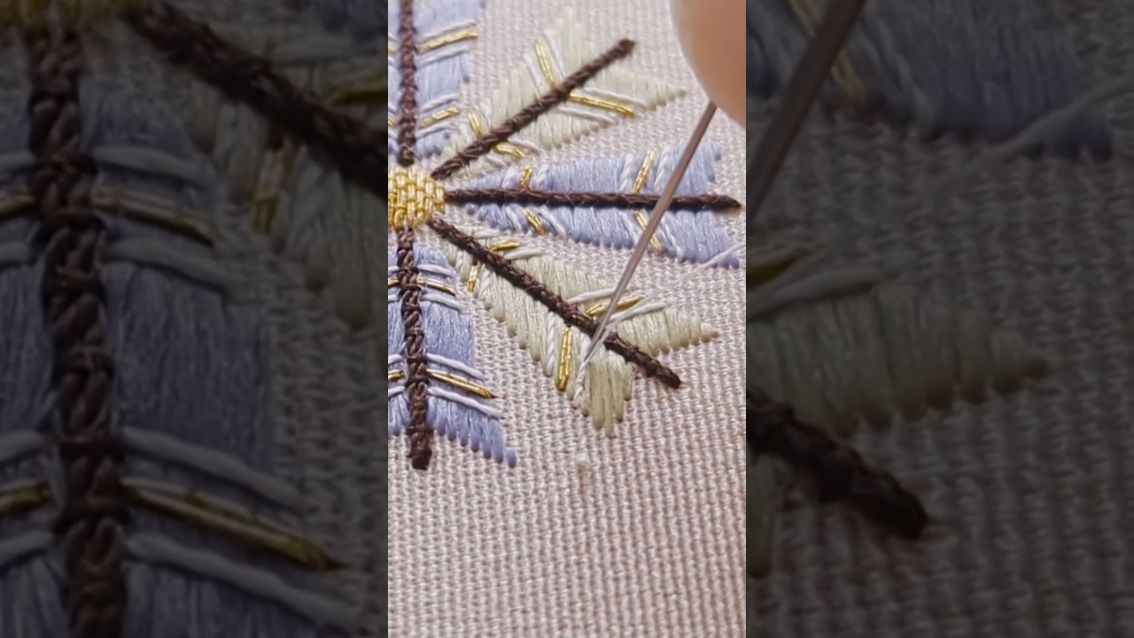 家紋「八本矢車」🪡 #日本刺繍