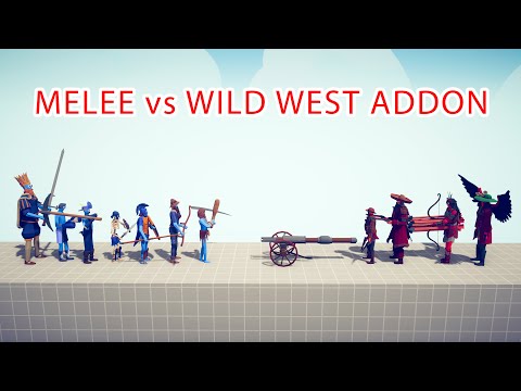 MELEE Team vs WILD WEST ADDON Team - Totally Accurate Battle Simulator TABS