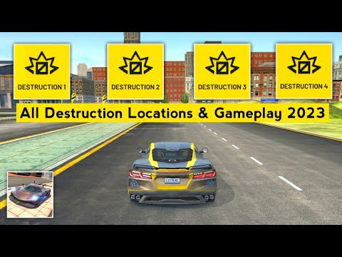 Extreme Car Driving Simulator All Destruction Locations 2023 - android gameplay