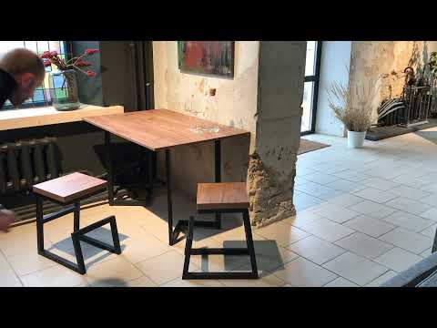 Миниатюра изображения товара Обеденный стол Millwood Арлен 1 38-76x110x76 (сосна пасадена/металл черный)