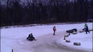 preview picture of video 'Vintage Snowmobile Racing in New Berlin, WI 2013'