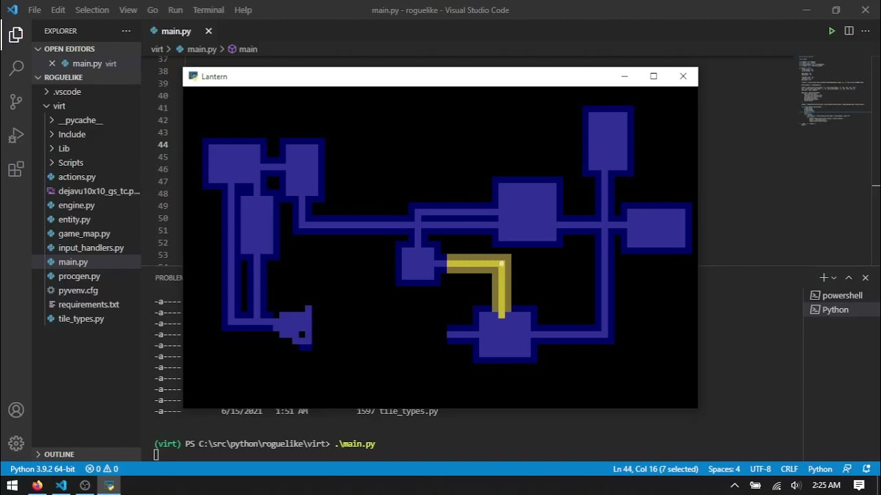 Roguelike Tutorial Progress