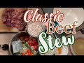 CLASSIC BEEF STEW FALL SOUP SEASON HEARTY DELICIOUS EASY TO MAKE BASIC INGREDIENTS