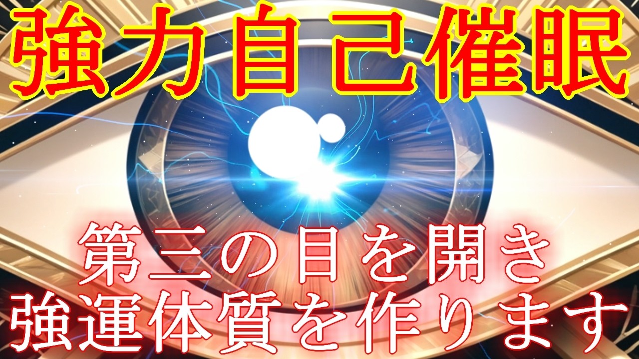 【超強力な自己催眠動画】第三の目を開く852Hzの波動で強運体質を作り出し運気を上げる開運おまじないです