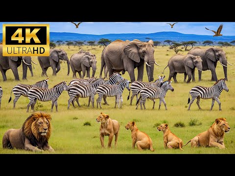 4K Africa Animals: Hwange National Park - Amazing African Wildlife Footage with Real Sounds