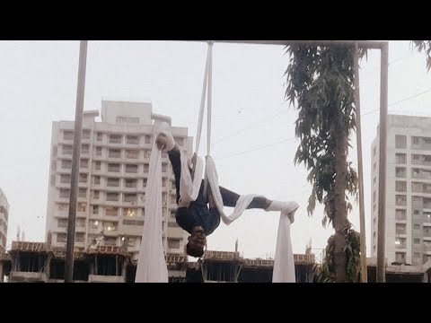 Deepak Choudhary Aerial silk Butterfly Drop. 