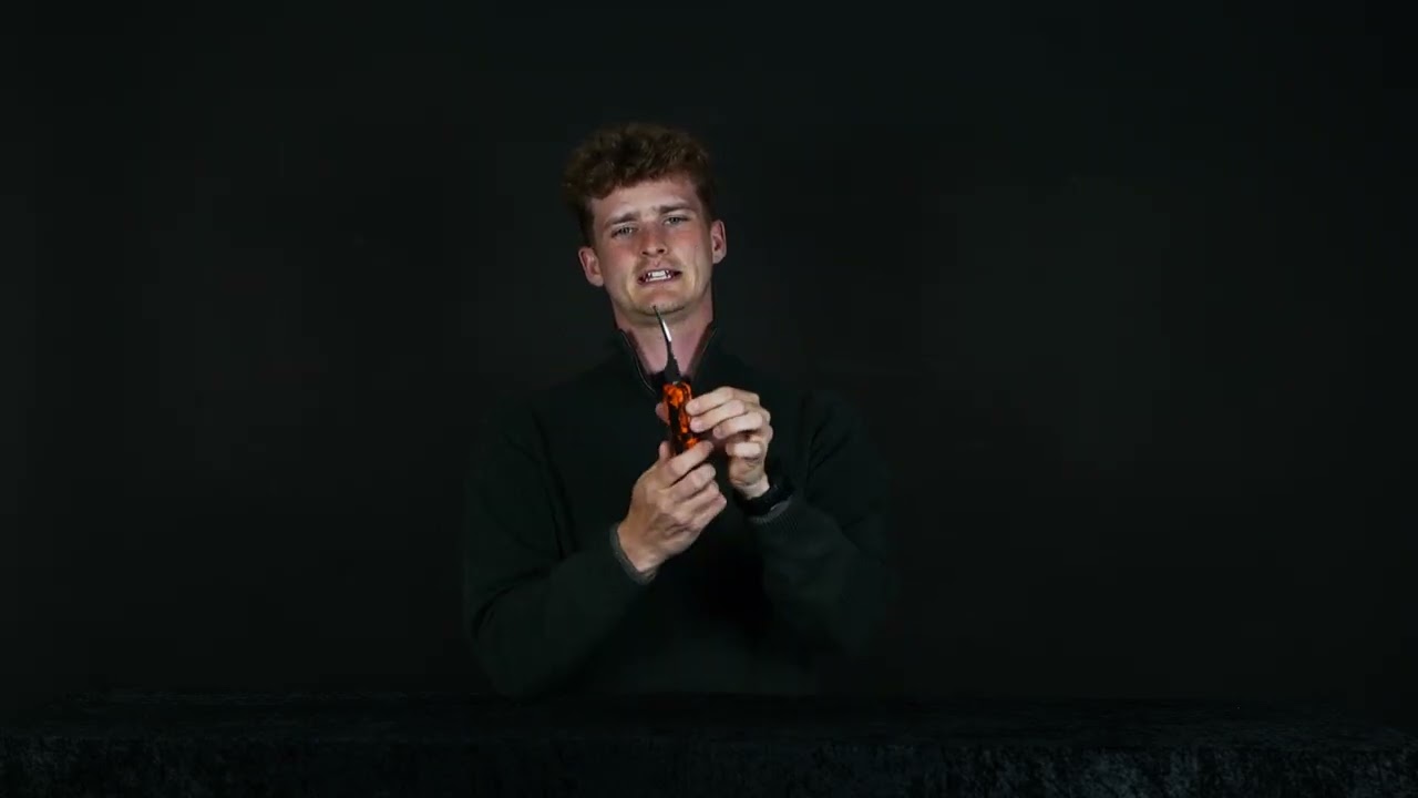 Orange camo kniv 2 blade - Kyros
