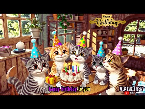 Mom Cat & Kitten Happy Birthday Song | Cute Cats Party! | HBD For You