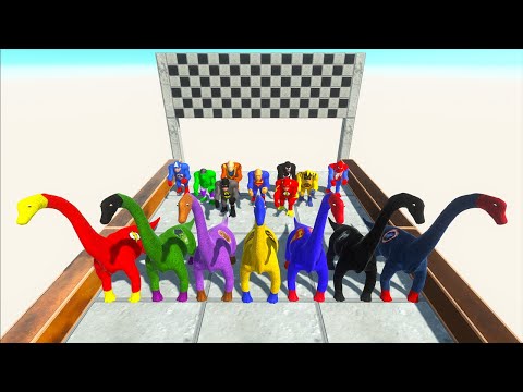 Brachiosaurus Superheroes vs KingKong Dc Marvel Speed Race Championship Hunting Found Jurassic world