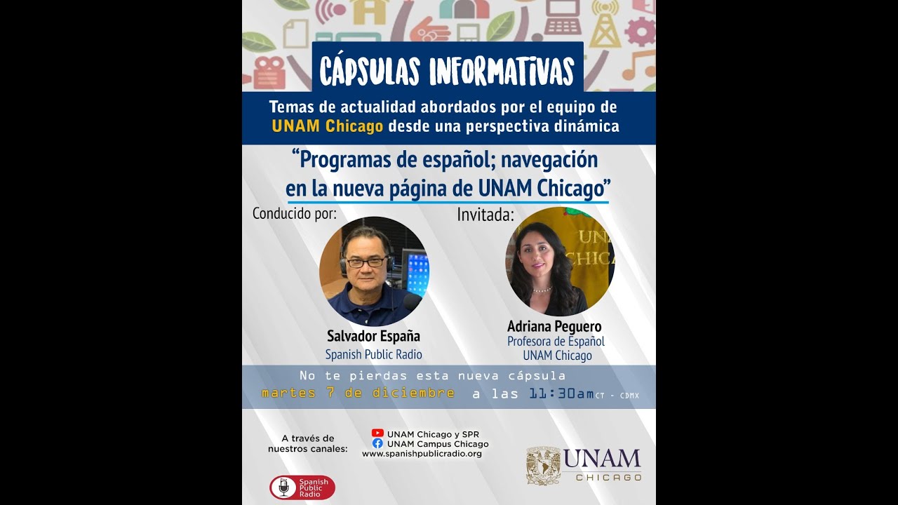 PROGRAMAS DE ESPAÑOL; Navegación en nueva página de UNAM Chicago.