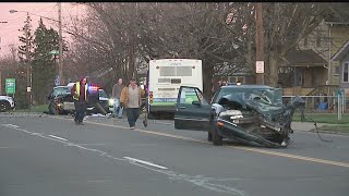 WRTA bus, 2 vehicles collide in Youngstown