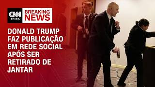 Vídeo: Donald Trump se pronuncia após ser retirado às pressas de jantar | CNN BRASIL