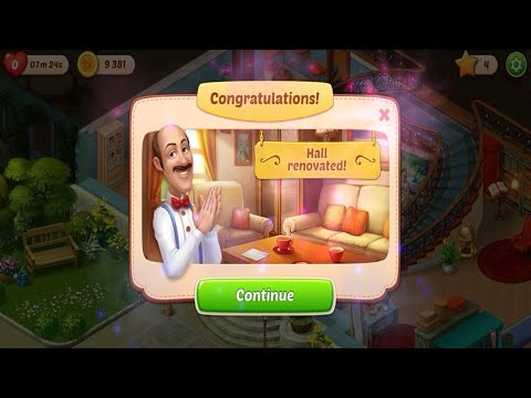 Homescapes Story D-5 Part 2| Walkthrough Gameplay | HALL RENOVATED!!  (Android iOS)