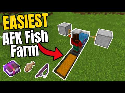 Easiest AFK Fish Farm Minecraft Bedrock 1.21+