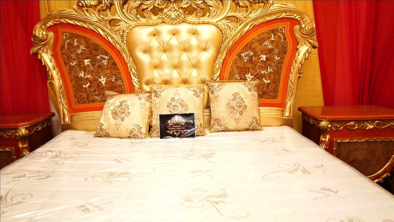 European style Super-king size luxury bedroom Set hand carving in India by Royalzig
