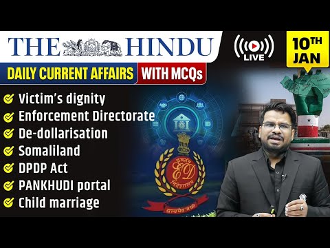The Hindu Analysis | 10th January 2026 | The Hindu Newspaper  - Practice Questions | Prashant Sir