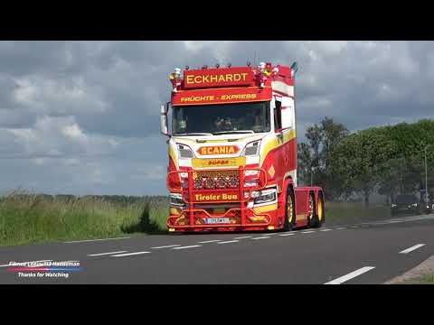 Uittocht Truckshow Nederhemert 2022 Scania V8 - DAF & Volvo Open Pipes Sound Complicatie