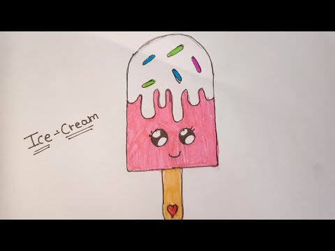 How to draw an ice-cream |The Art full Ateefa