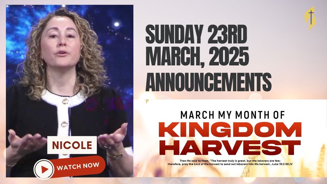 Fountain of Grace Announcements | Sunday 23rd  March , 2025