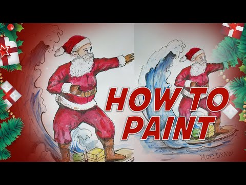 How to paint using acrylic paint | Santa Claus Christmas art | Speed art