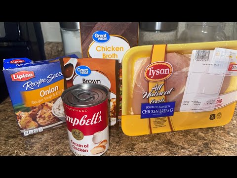 EASY CROCKPOT CHICKEN: CHICKEN AND GRAVY RECIPE!