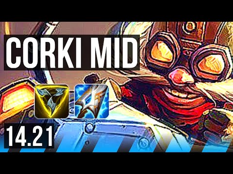 CORKI vs CASSIOPEIA (MID) | 7/0/4, Godlike | KR Master | 14.21
