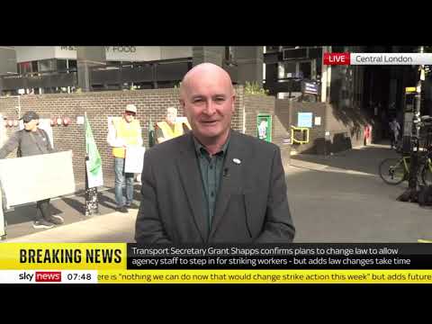 Kay Burley and RMT Union's General Secretary Mick Lynch Media Interview