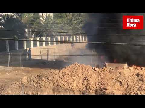 Camión incendiado en Ibiza